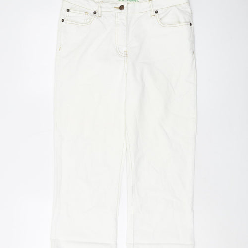 Boden Women's White Cropped Jeans - Size 12