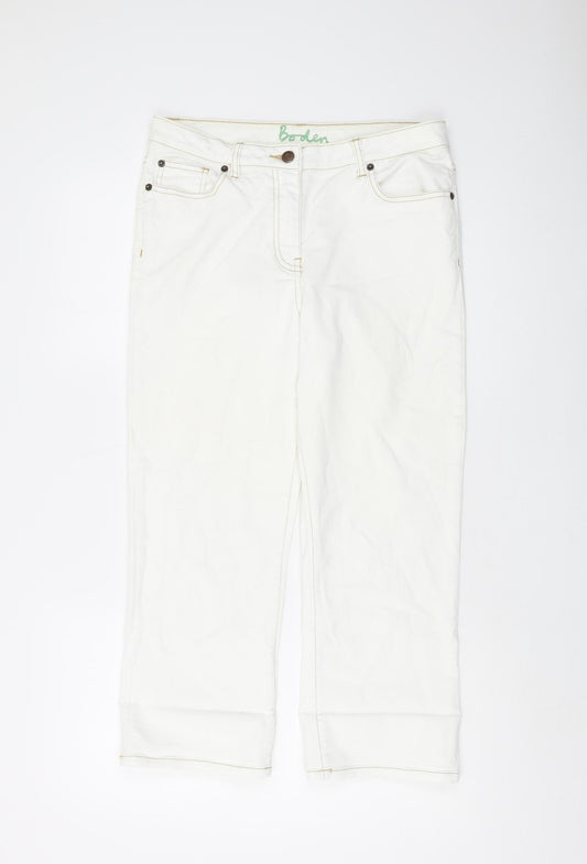 Boden Women's White Cropped Jeans - Size 12