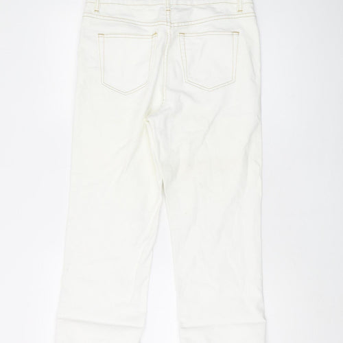 Boden Women's White Cropped Jeans - Size 12