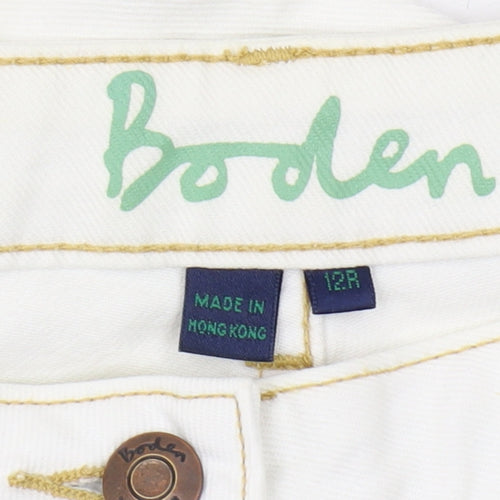 Boden Women's White Cropped Jeans - Size 12