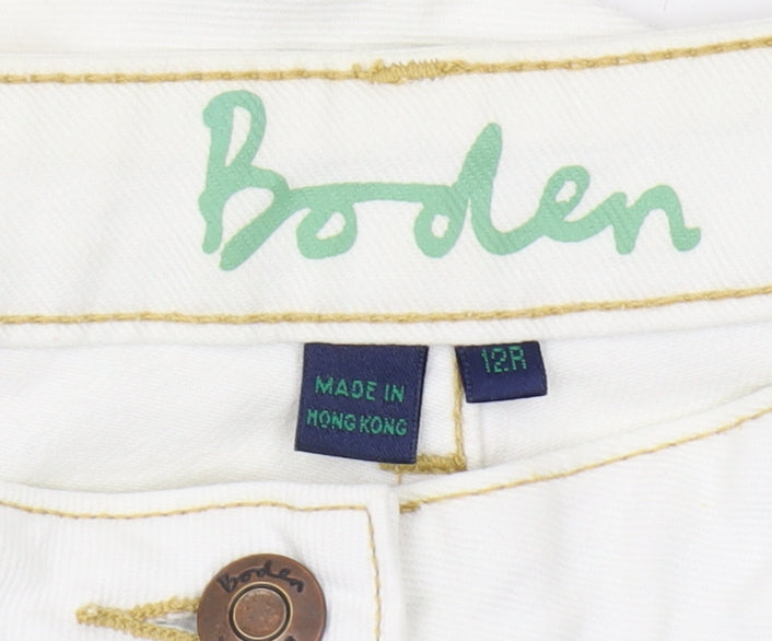 Boden Women's White Cropped Jeans - Size 12