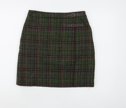 Boden Women’s Green Tweed Plaid Pencil Skirt Size 10