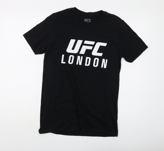 UFC Black Sports T-Shirt for Men, S, Graphic Print