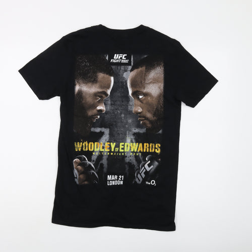 UFC Black Sports T-Shirt for Men, S, Graphic Print