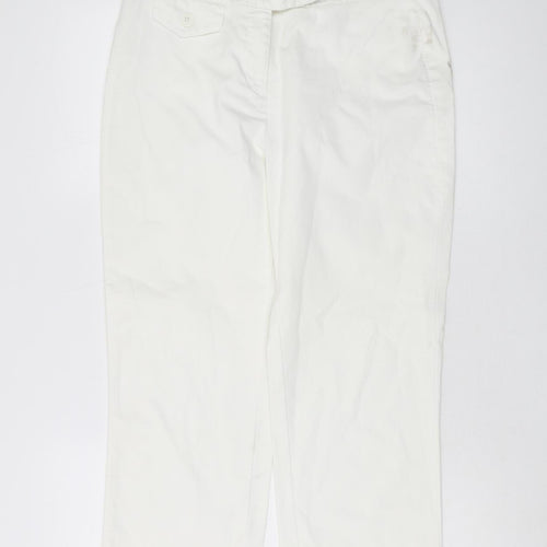 Boden Women's White Straight Trousers Size 12