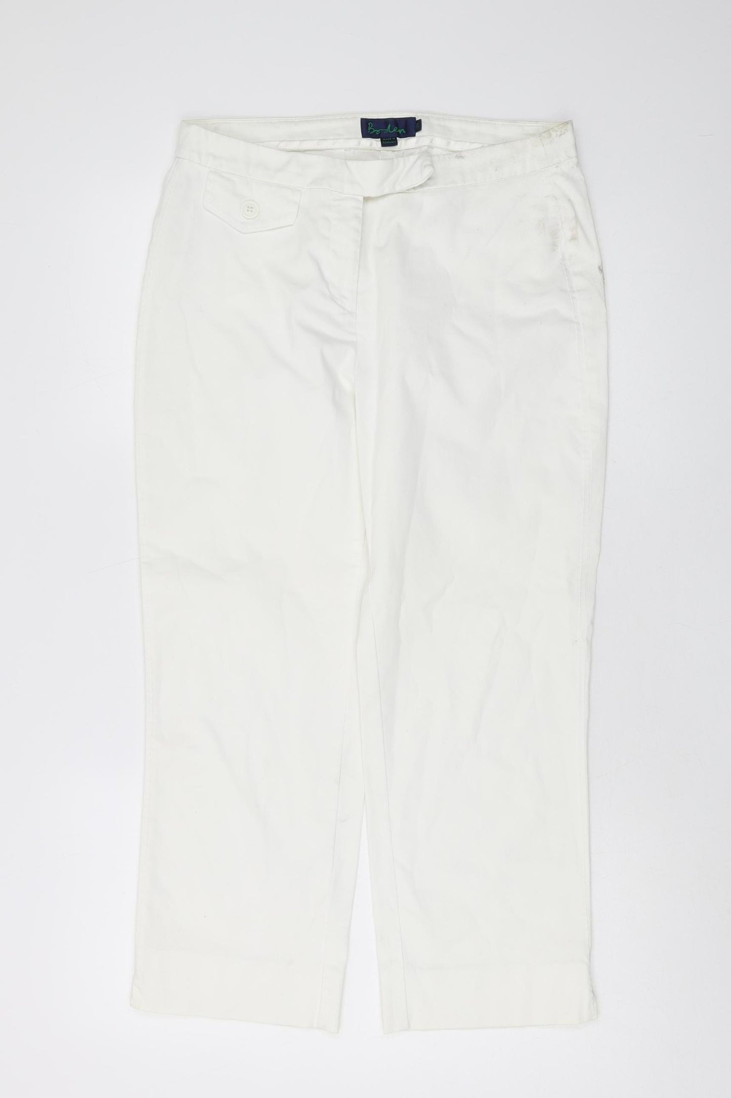 Boden Women's White Straight Trousers Size 12