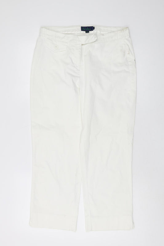 Boden Women's White Straight Trousers Size 12