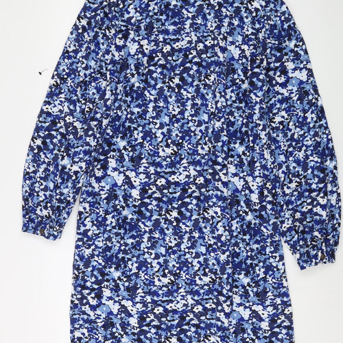 Marks and Spencer Women's Blue Camouflage Shirt Dress