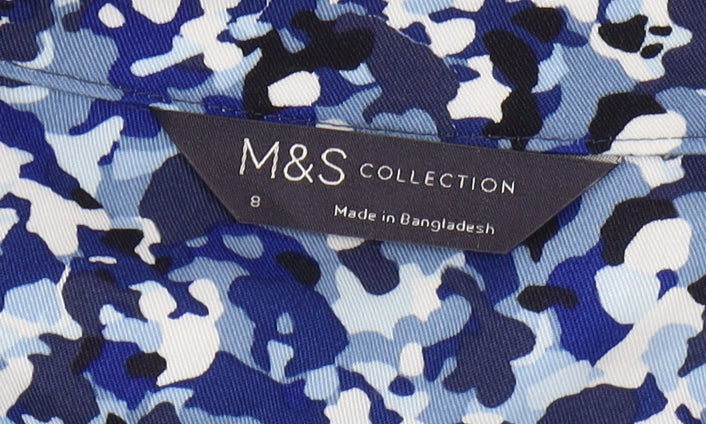Marks and Spencer Women's Blue Camouflage Shirt Dress