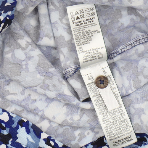 Marks and Spencer Women's Blue Camouflage Shirt Dress