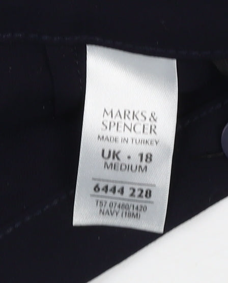 Marks and Spencer Women's Black Straight Trousers Size 18