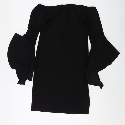 I Saw It First Women's Black Off-Shoulder Shift Dress Size 10