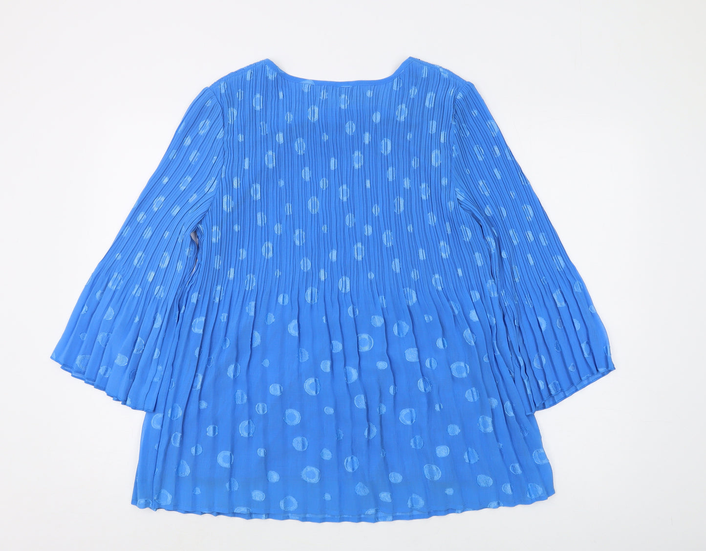 Klass Women's Blue Polka Dot Tunic Blouse Size 16