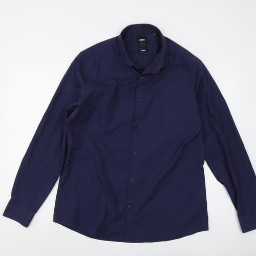 Burton Menswear London Men's Slim Fit Blue Shirt