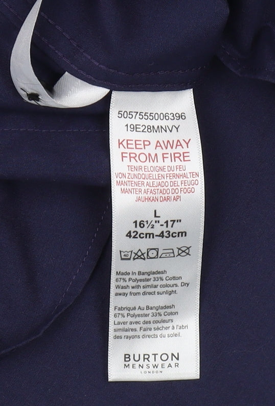 Burton Menswear London Men's Slim Fit Blue Shirt