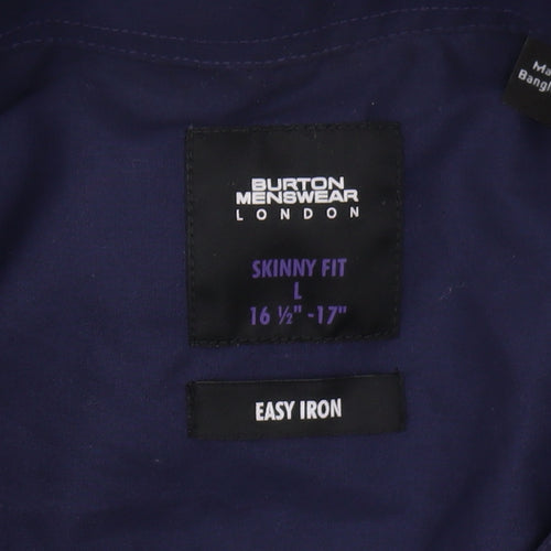 Burton Menswear London Men's Slim Fit Blue Shirt