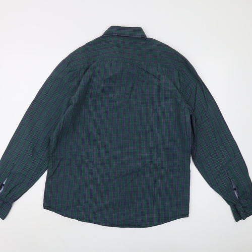 Marks and Spencer Men's Green Plaid Shirt M