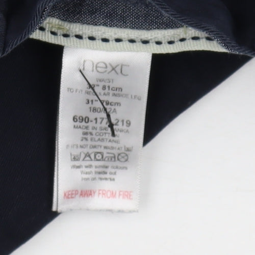 Next Men's Blue Chino Trousers, Size M, Regular Fit
