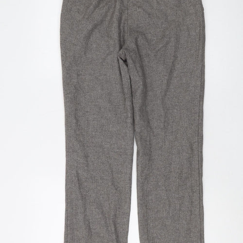 Marks and Spencer Grey Herringbone Dress Pants, Size 10, Wool Blend