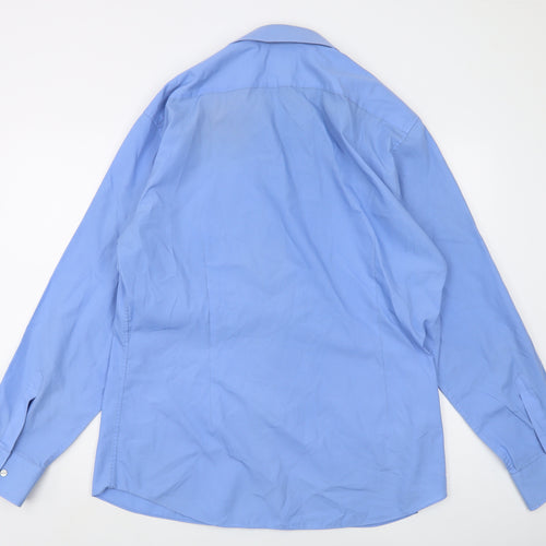 Marks and Spencer Men's Slim Blue Long Sleeve Shirt