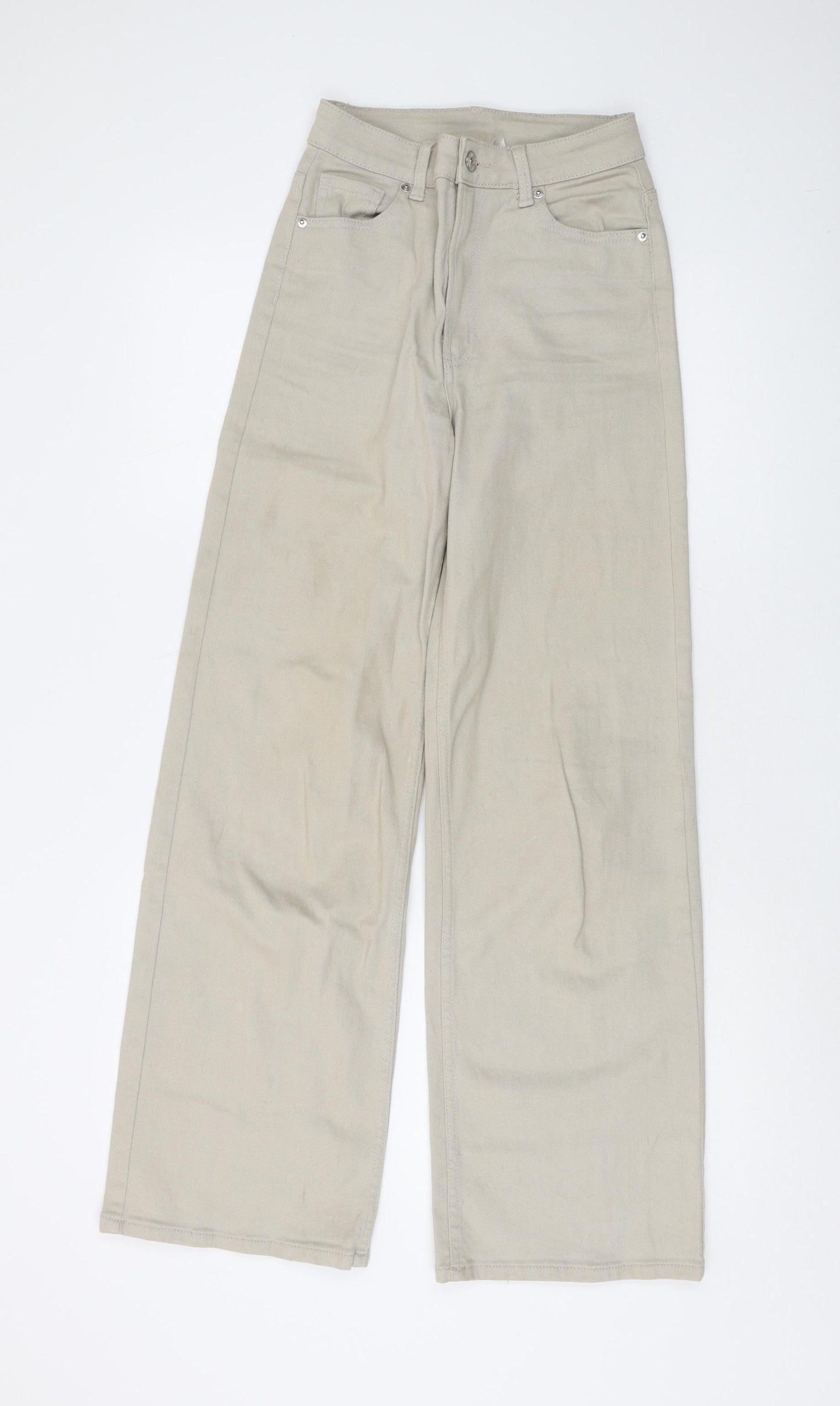 H&M Women’s Beige Wide-Leg Jeans Size 6 Regular