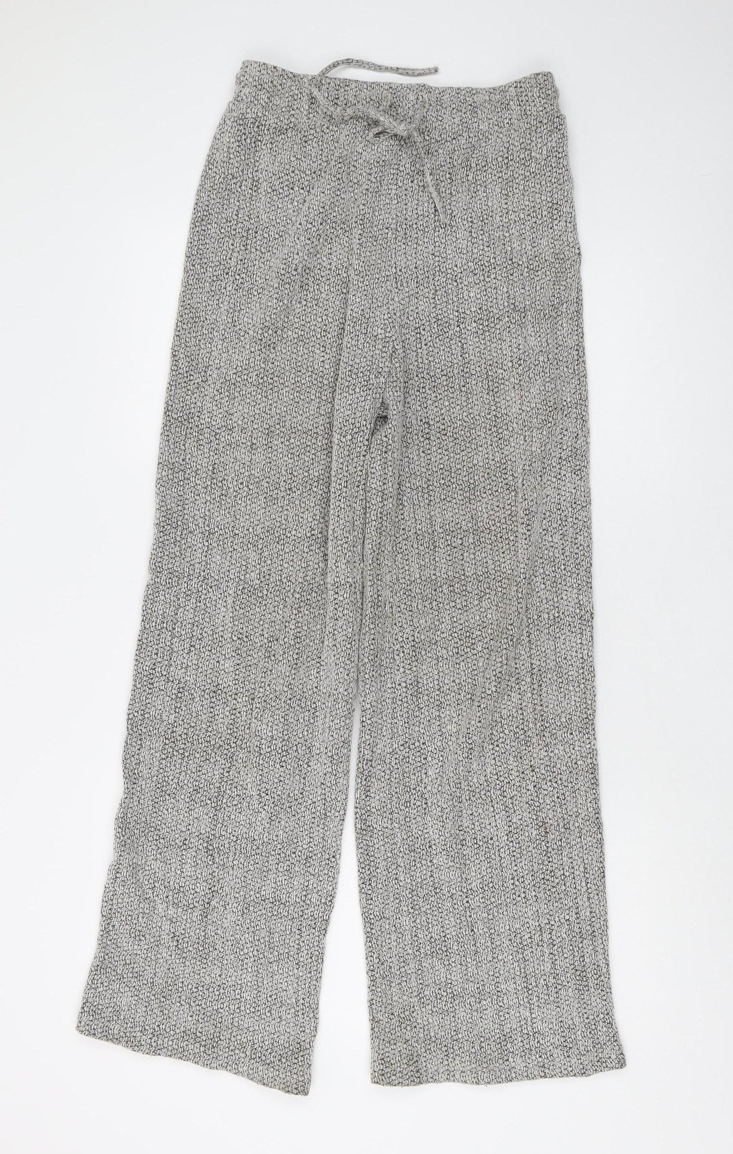 Zara Women's Grey Knit Wide-Leg Trousers, Size 8
