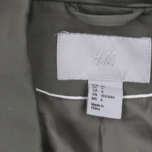 H&M Women's Green Suit Jacket Size 10 Regular Fit