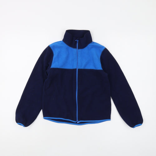 H&M Boys Blue Colourblock Full Zip Fleece Sweatshirt 7-8Y