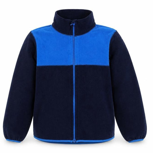 H&M Boys Blue Colourblock Full Zip Fleece Sweatshirt 7-8Y