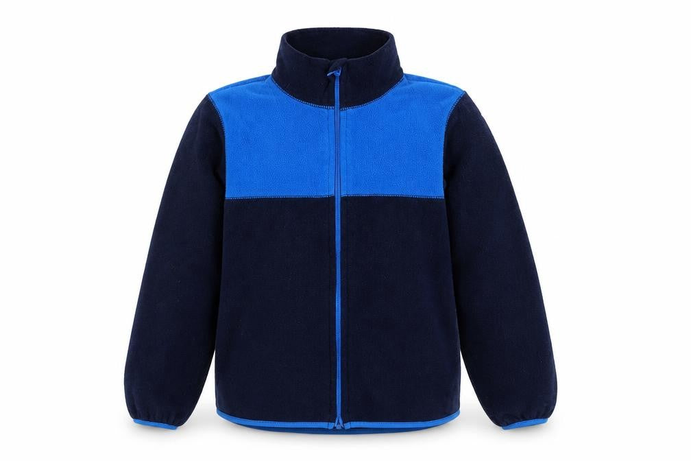H&M Boys Blue Colourblock Full Zip Fleece Sweatshirt 7-8Y