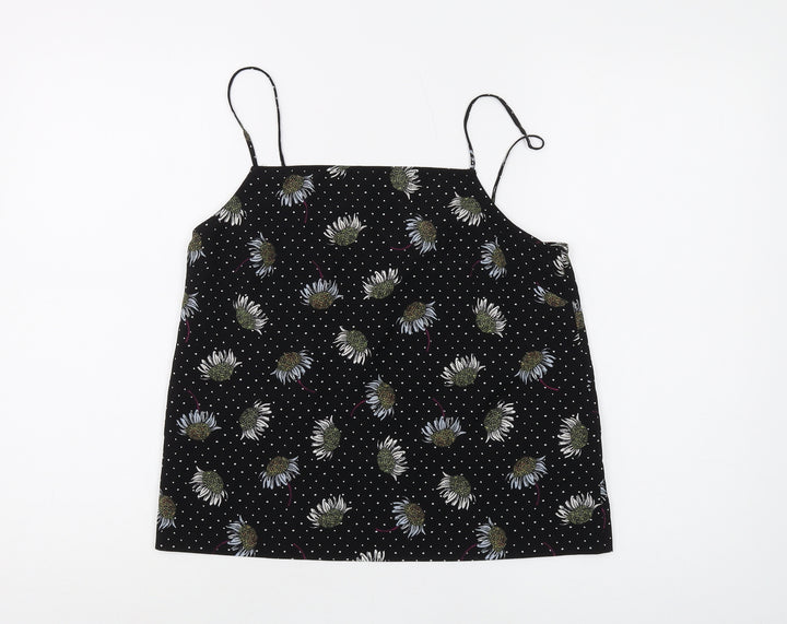 Topshop Floral Black Camisole Women Size 8