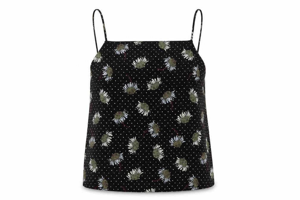 Topshop Floral Black Camisole Women Size 8