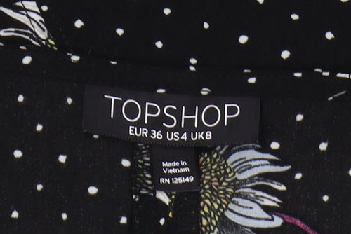 Topshop Floral Black Camisole Women Size 8