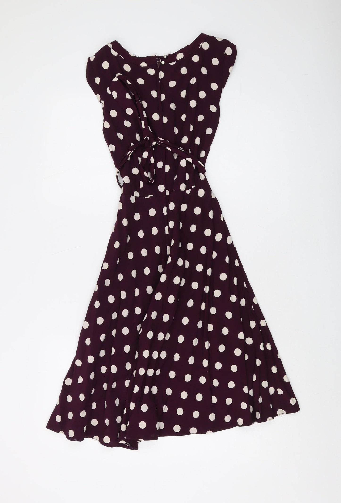 Dorothy Perkins Women's Purple Polka Dot Midi Dress Size 12