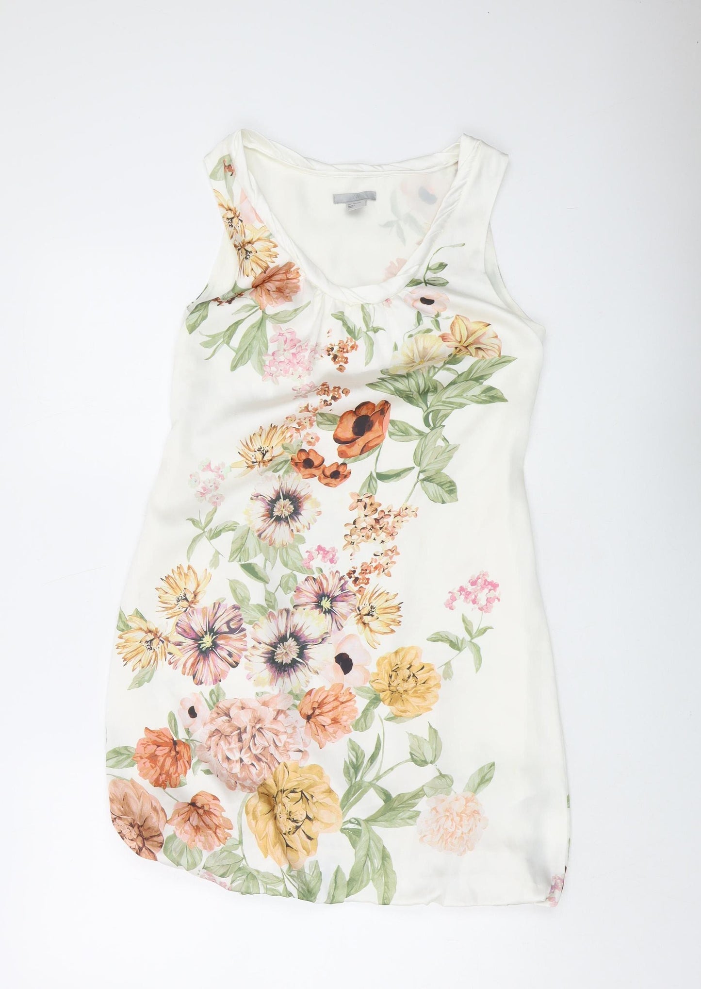 H&M Women's Floral Slip Dress, Multicoloured, Size 8