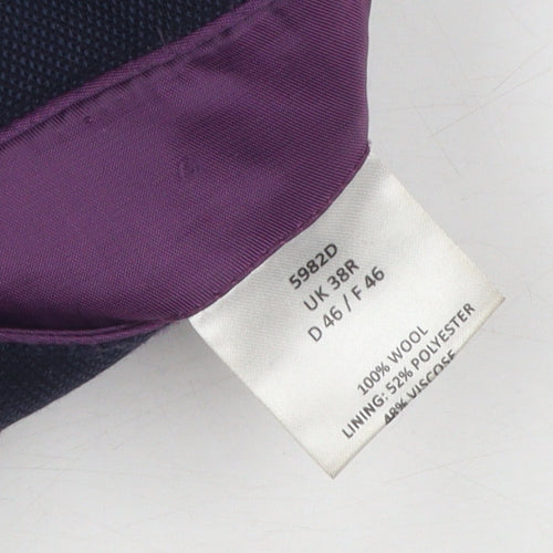 Brook Taverner Men's Black Wool Blazer 38R
