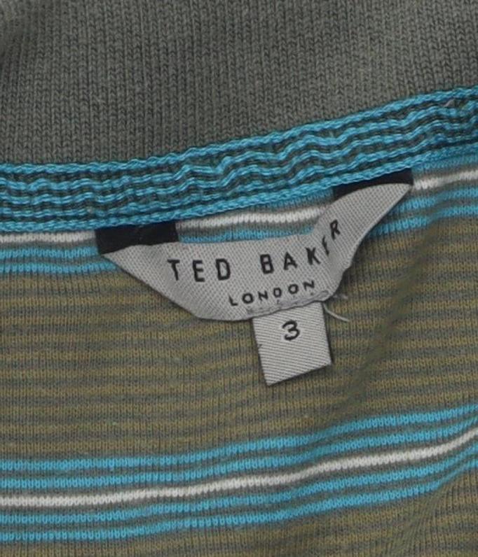 Ted Baker Men's Green Striped Polo Shirt M