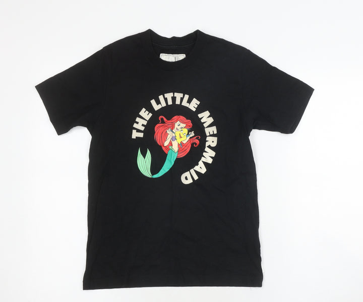 Disney Princess Ariel Girls Black T-Shirt XXS Chocolate