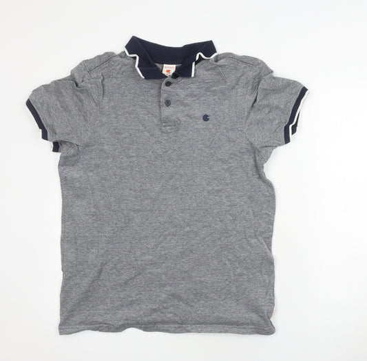 SoulCal & Co Men's Grey Polo Shirt M Cotton Logo