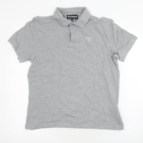 Barbour Men's Grey M Polo Shirt Cotton Casual