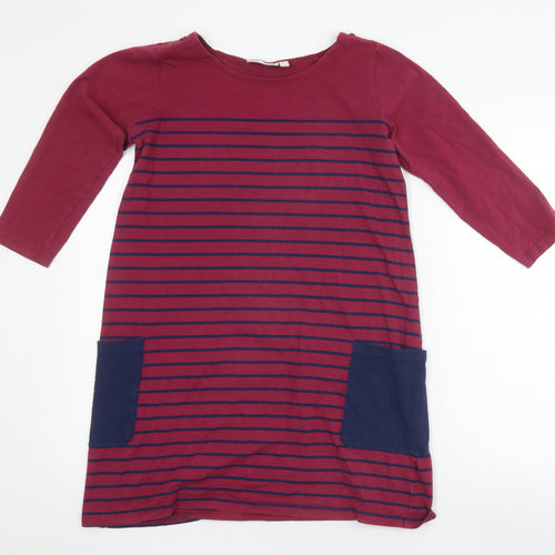 JoJo Maman Bébé Women's Red 3/4 Sleeve Striped T-Shirt