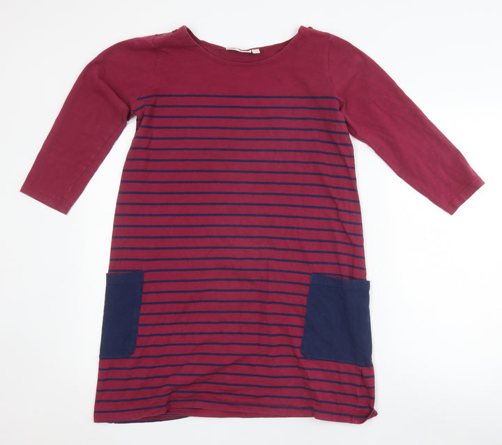 JoJo Maman Bébé Women's Red 3/4 Sleeve Striped T-Shirt