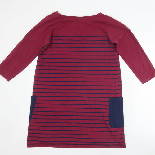 JoJo Maman Bébé Women's Red 3/4 Sleeve Striped T-Shirt