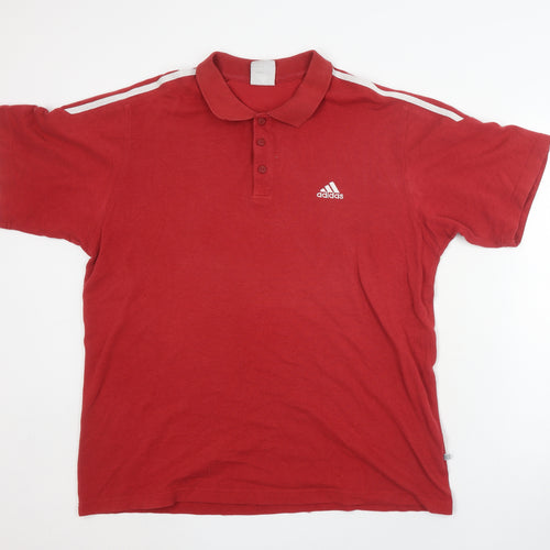 Adidas Men's Red 3XL Polo Shirt - Sporty Casual Style