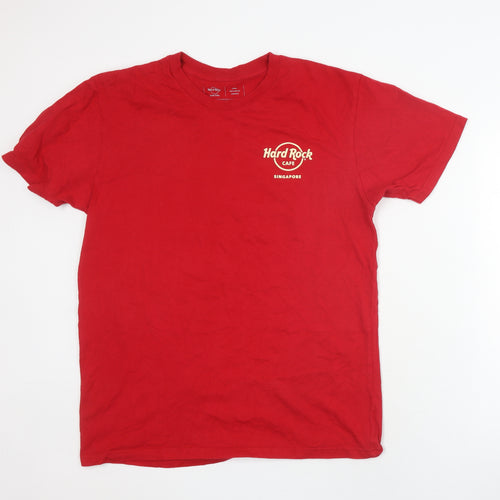 Hard Rock Cafe Men's Red Graphic T-Shirt, L, Music Style