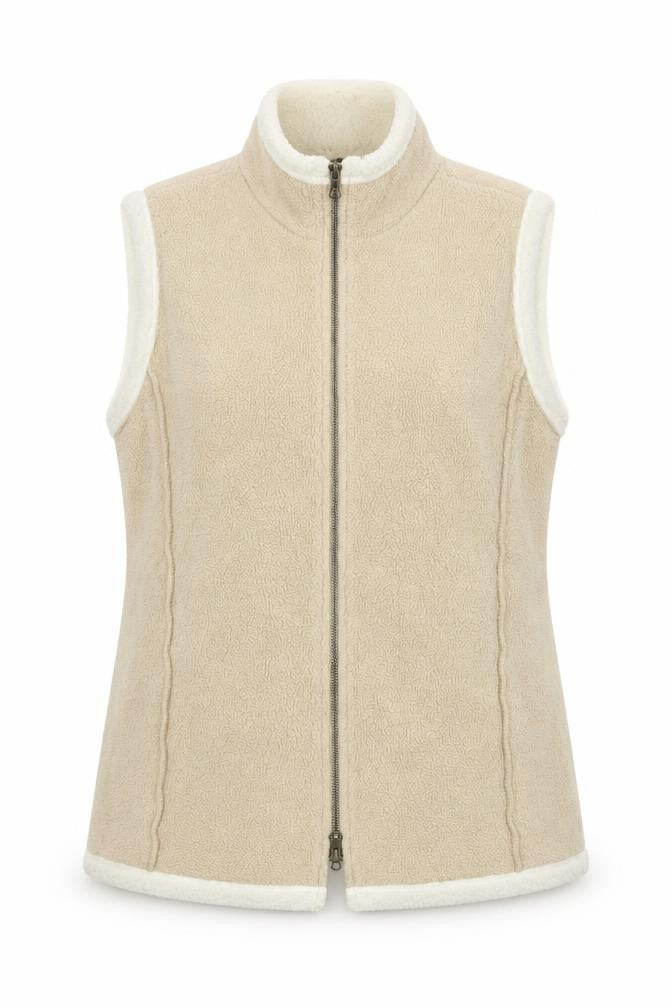 Front view of Bisquit Essentials Women's Beige Waistcoat, size 14