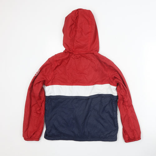 Abercrombie Boys Red Blue Hooded Windbreaker Jacket 11-12 Years