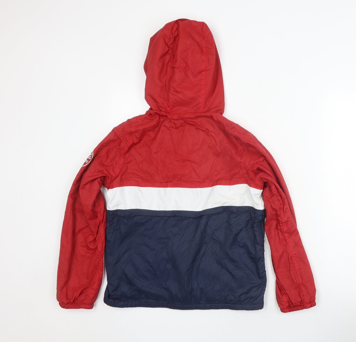 Abercrombie Boys Red Blue Hooded Windbreaker Jacket 11-12 Years