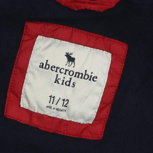 Abercrombie Boys Red Blue Hooded Windbreaker Jacket 11-12 Years