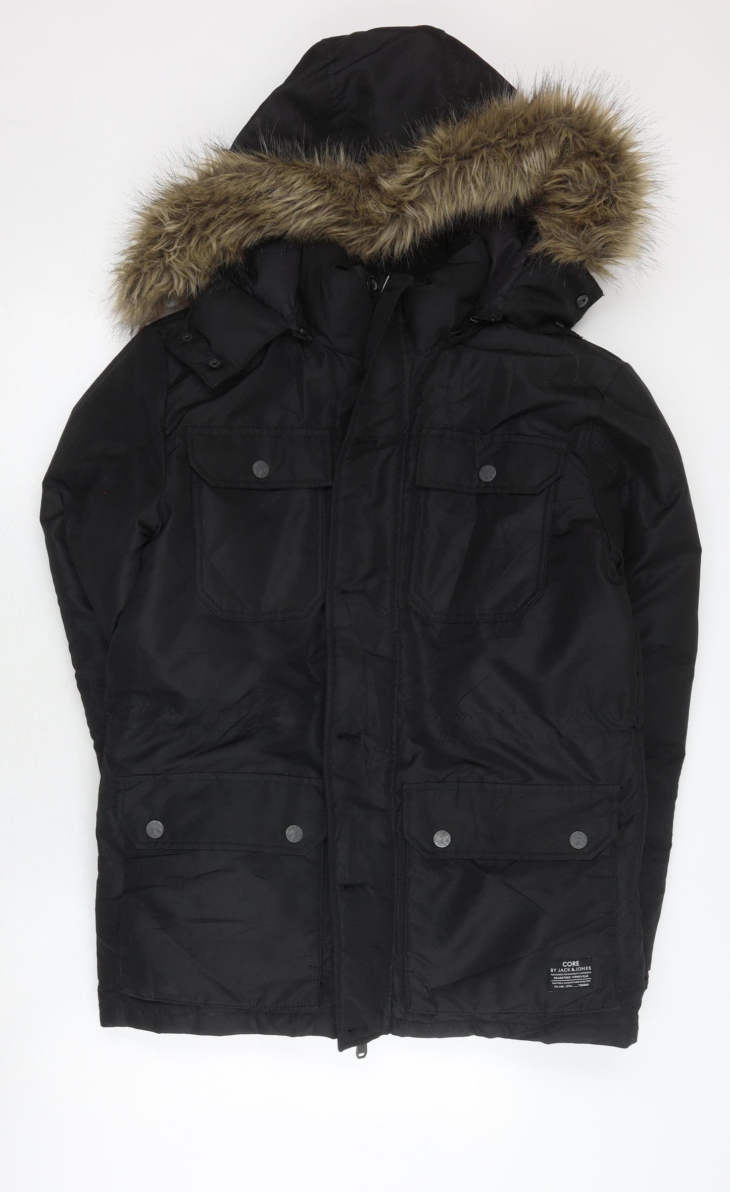 Jack & Jones Men's Black Parka Jacket S